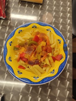 macarrones con gambas